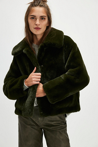 Free people owen faux fur trim jacket best sale