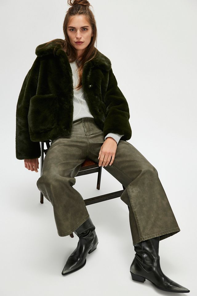 JAKKE Traci Cropped Faux Fur Coat | Free People
