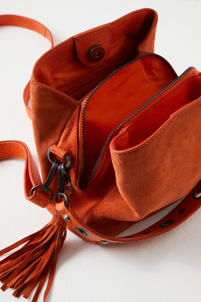 Suede crossbody online bag