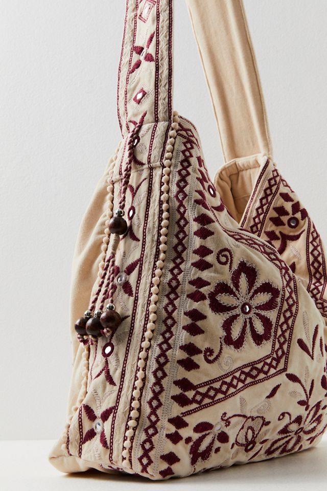 Free People Vic Velvet Hobo Bag - Wild Mulberry