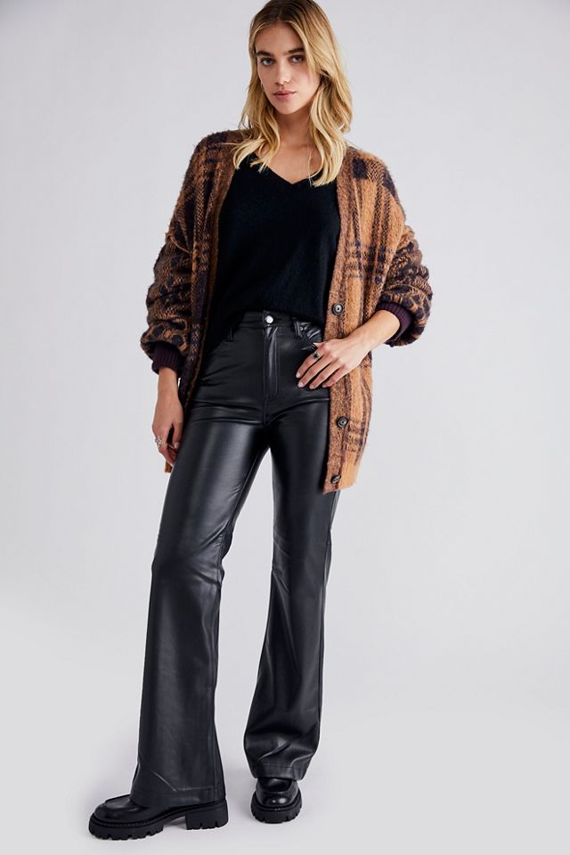 Pantalon vegan évasé décontracté avec taille haute #3