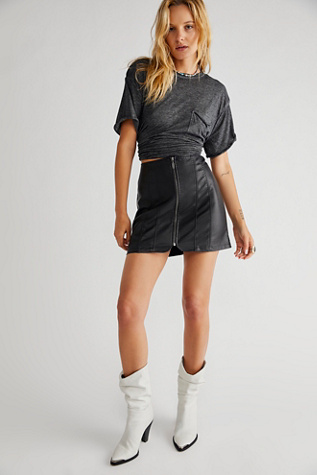 Leila Faux Leather Mini Skort