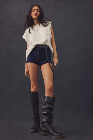 High waisted hot sale black boots