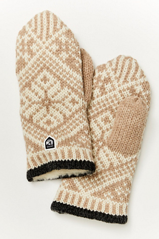 Hestra Nordic Wool Mittens At Free People In Beige/Off White, Size: Small