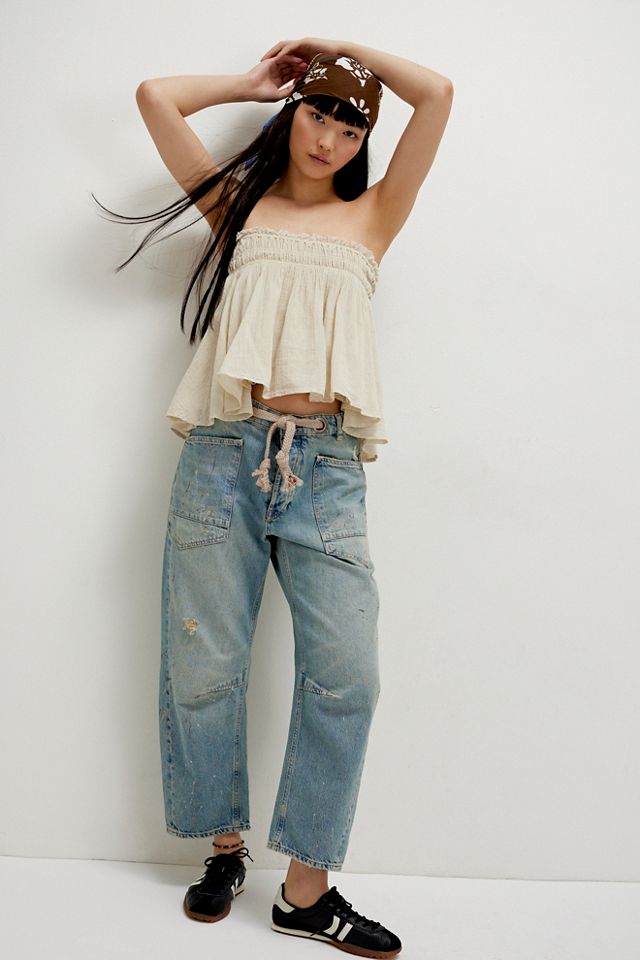 We The Free Moxie Pull-On Barrel Jeans | Free People
