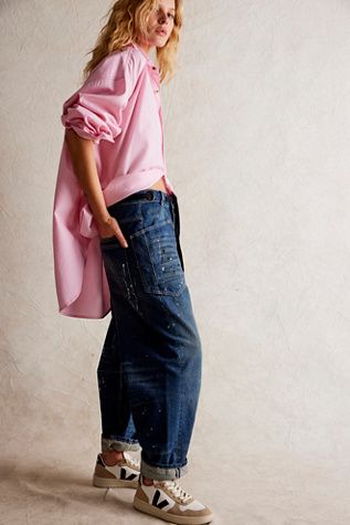 Free People ★ We The Free Moxie Flocked Barrel Jeans We The Free Moxie Flocked Pull-On Barrel Jeans | Free People
