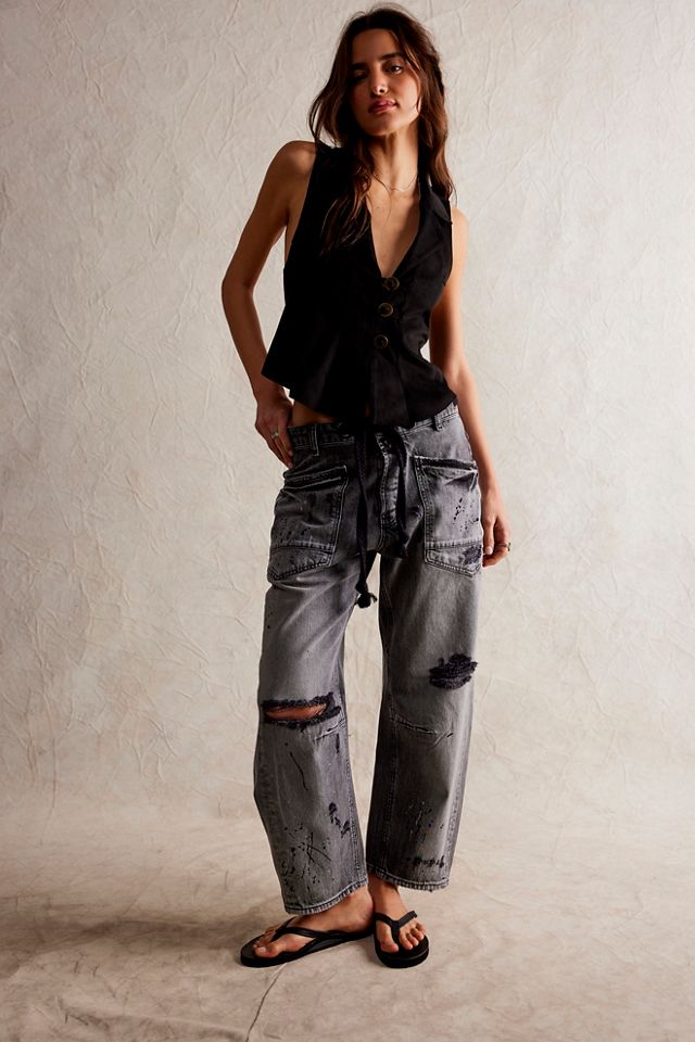 Free People Ride Out Barrel Moto Pants