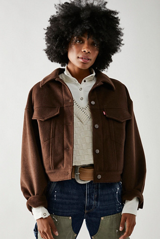 Veste Camionneur (Barn Jacket) En Laine à Carreaux Rouge Et Noir - Marque LizWear - Taille 8 - Occasion Très Bon État