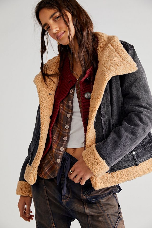 New Free People hotsell SHERPA MOTORCYCLE JACKET