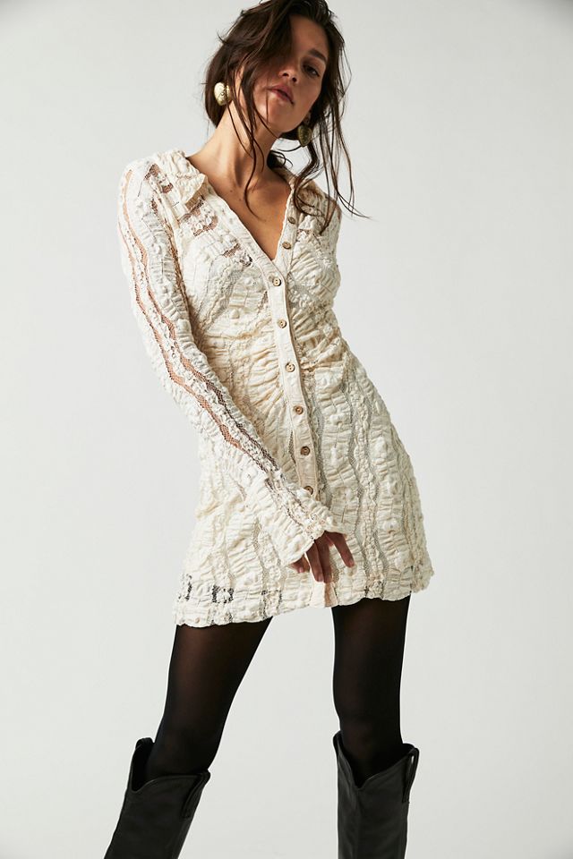 Free people lace mini hot sale dress