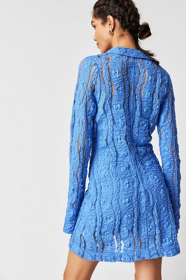 Free people blue outlet lace dress