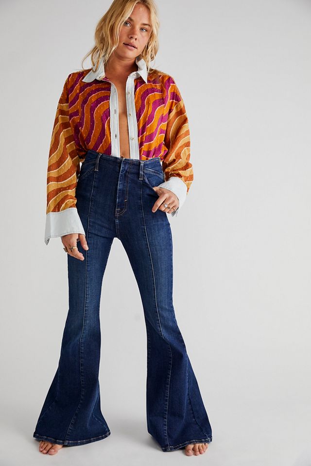 Free People Carina High-Rise Flare Jeans. 6