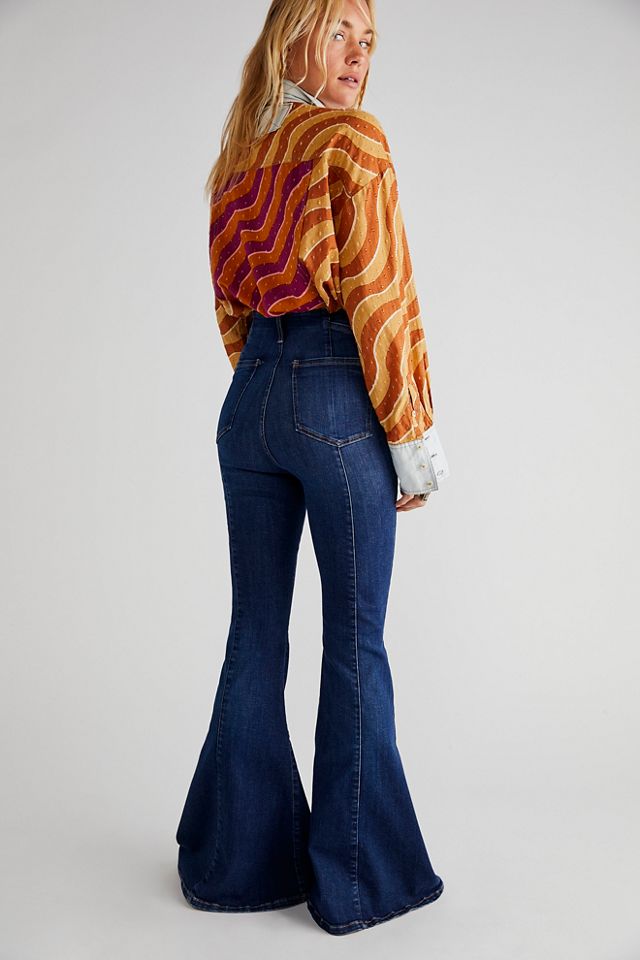 Free People Carina High-Rise Flare Jeans. 3