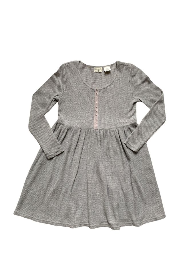 Vintage 1990s Gray Thermal Babydoll Dress Selected by SharpLilTeeth Free People