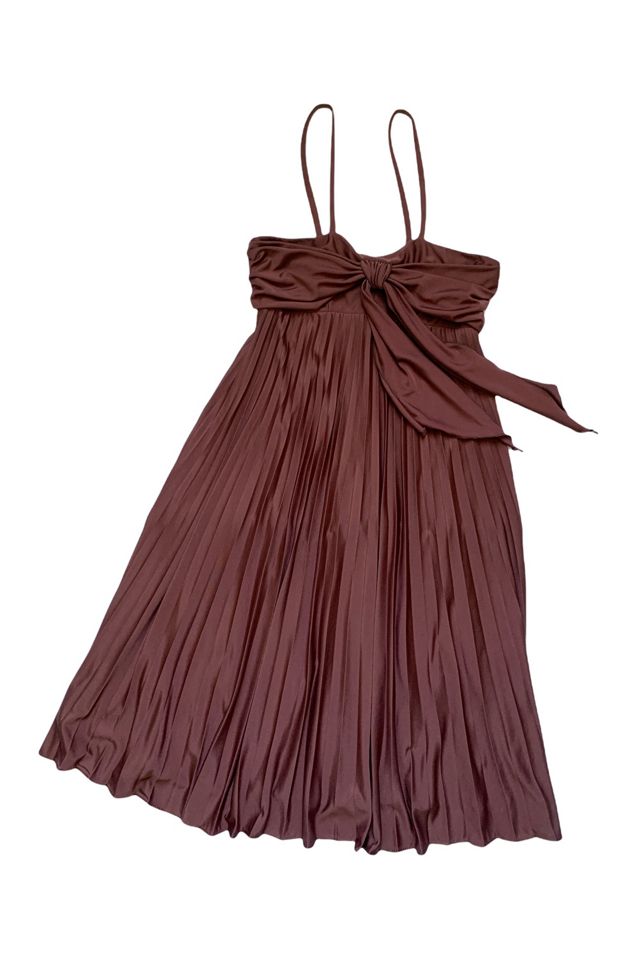 open lace back dress Elegant Accordion Pleated Dress