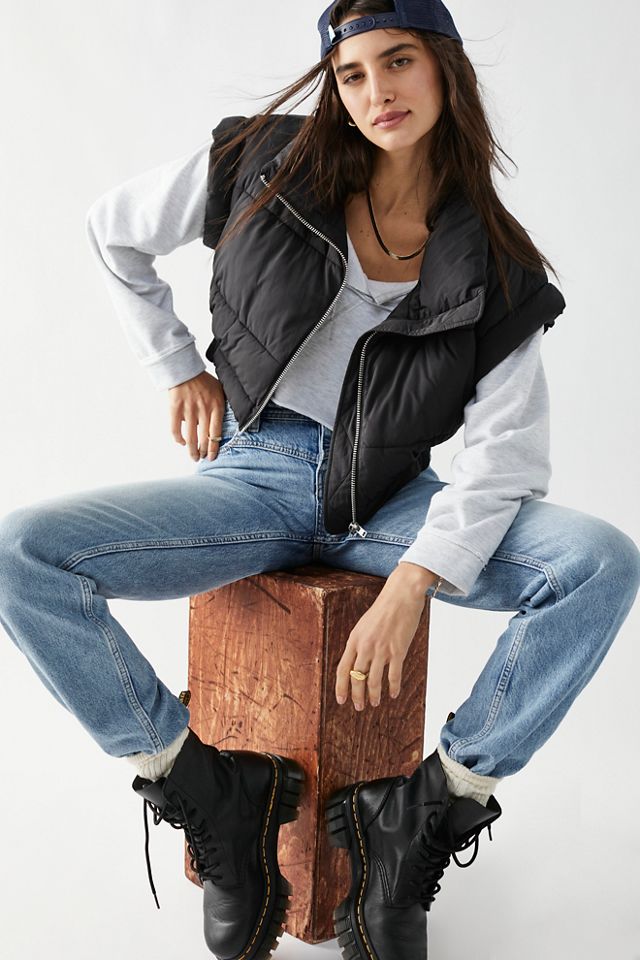 cropped puffer vest