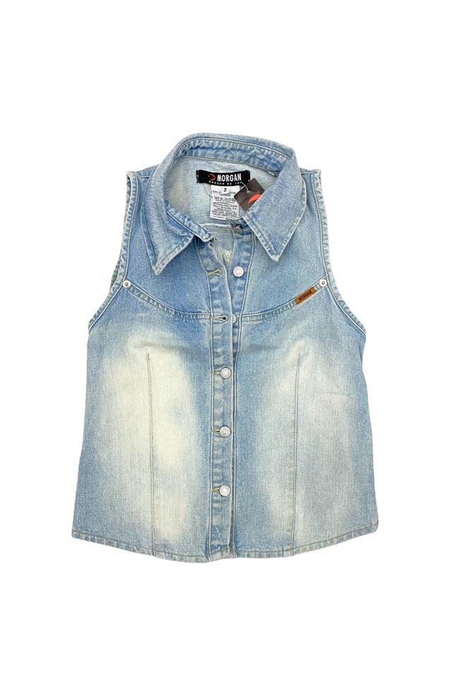 1990s Vintage Denim Cut Out Backless Top Selected by BusyLady Baca & The Goods