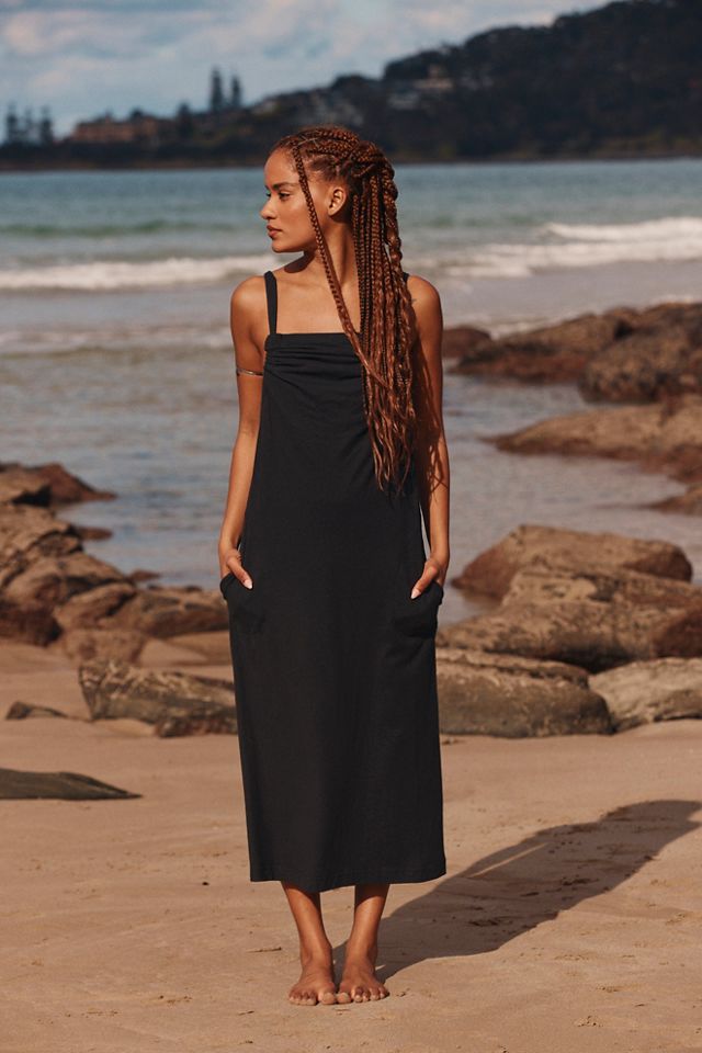 Free people black midi sales dress