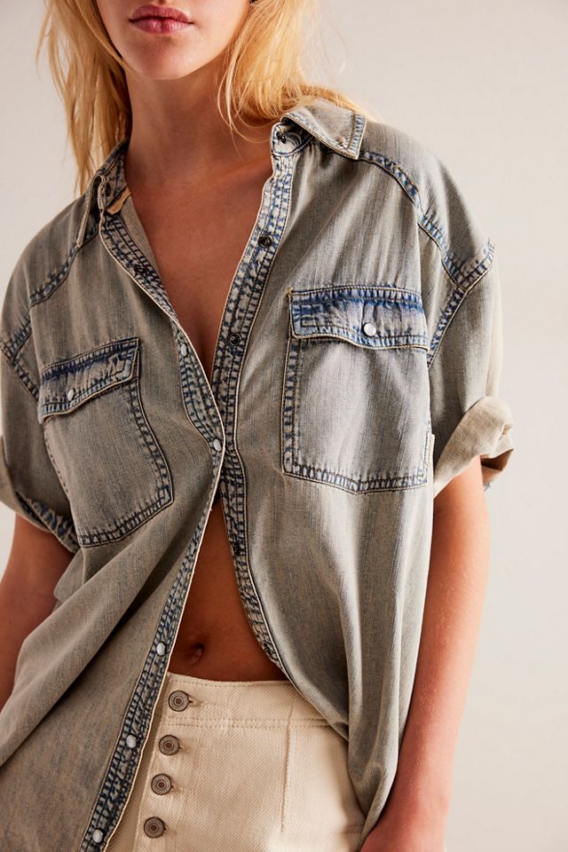 We The Free The Short Of It Denim Top #2