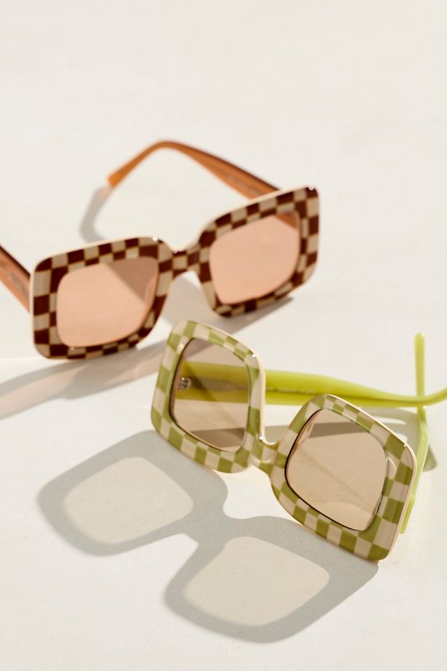 Lu Goldie Mia Checkers Sunglasses