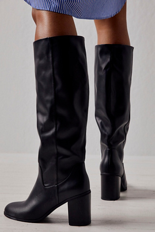 Walk This Way Vegan Slouchy Tall Boots by BC Footwear at Free People in Black Vegan Leather, Size: US 6