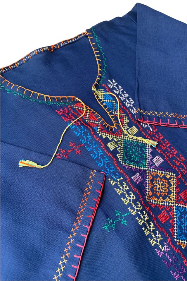 Vintage 1970s Embroidered Caftan Style Dress Selected by SharpLilTeeth #1