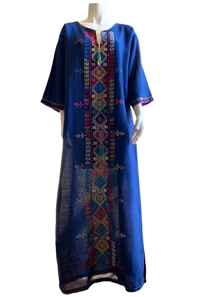 Vintage 1970s Embroidered Caftan Style Dress Selected by SharpLilTeeth #2