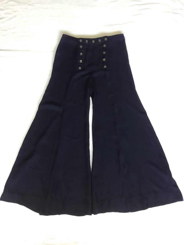 NAVY Blue SAILOR PANTS High Waist Navy Blue 1940's Style 