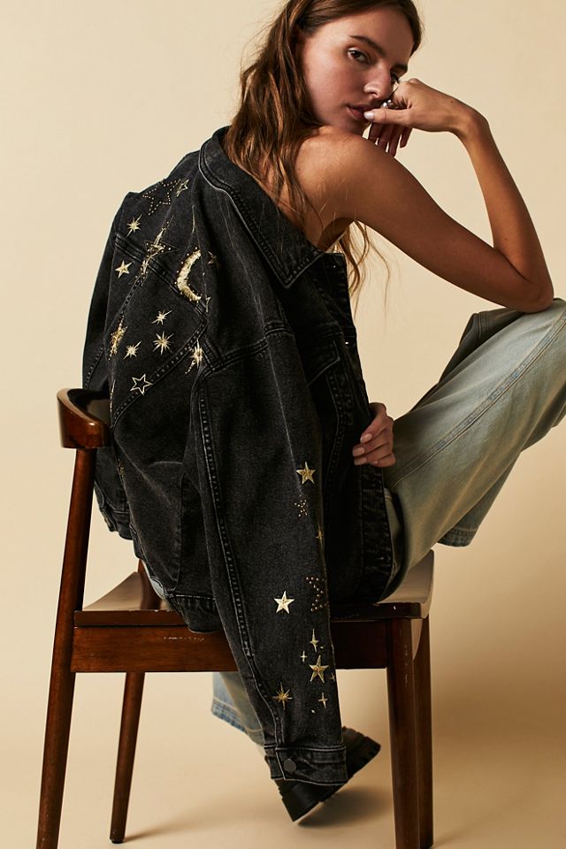 Free people deals studded denim jacket