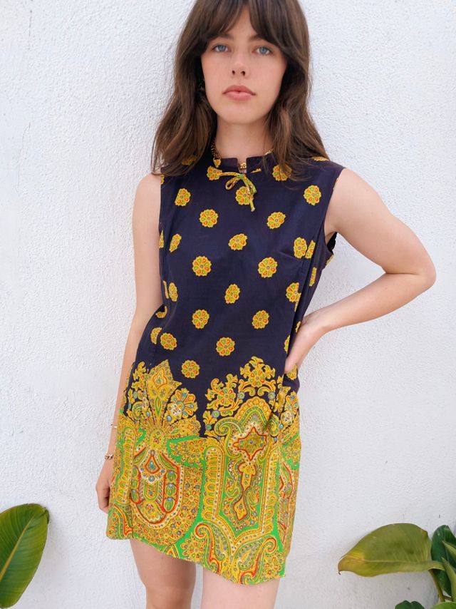 1970s Paisley Shift Dress Selected by Madly Vintage Free People