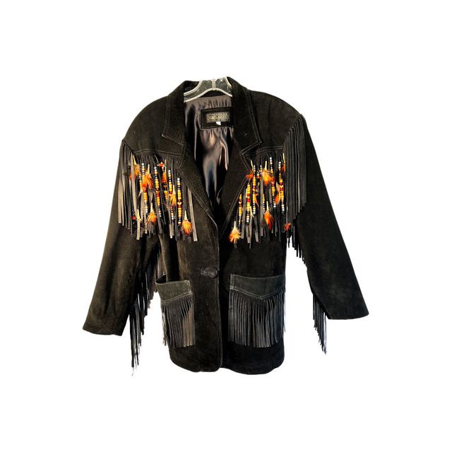 Beaded fringe jacket sale