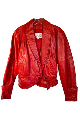 red vintage bomber jacket