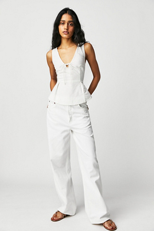 AGOLDE Low-Rise Baggy Jeans at Free People in Milkshake, Size: 27