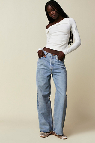 Jean AGOLDE Lara Détresse Basse Hauteur - Taille 24 - Neuf Avec étiquettes - Coupe Skinny Décontractée