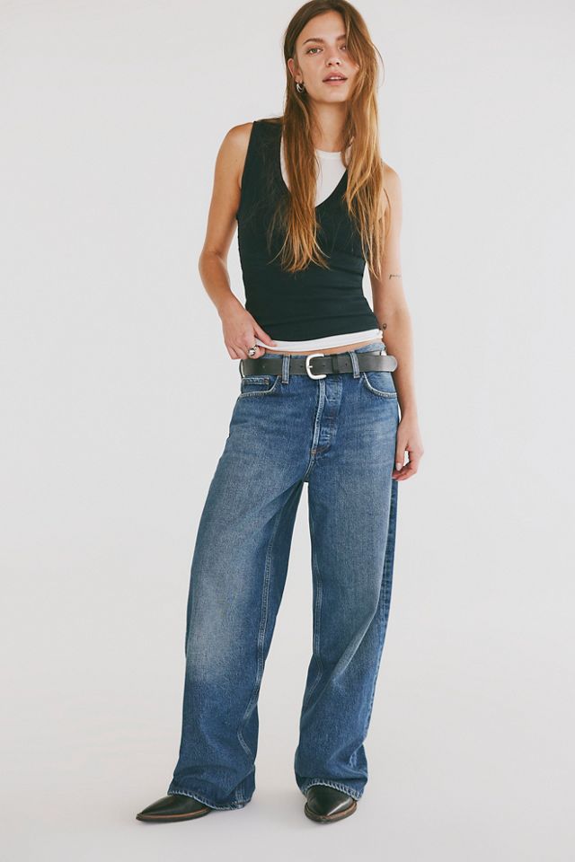AGOLDE Low-Rise Baggy Jeans | Puddle Jeans | Free People