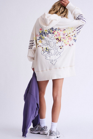 At My Best Embroidered Hoodie by FP Movement at Free People, Ivory Combo, XS