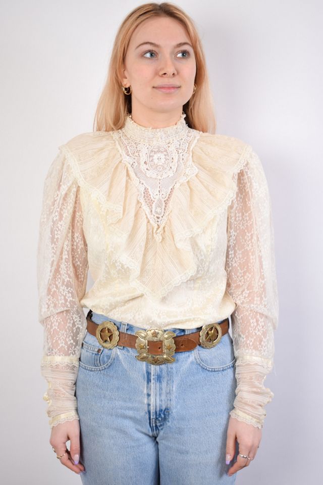 Vintage 1970s Gunne Sax Lace Blouse Selected by WolfandMoonVintage 