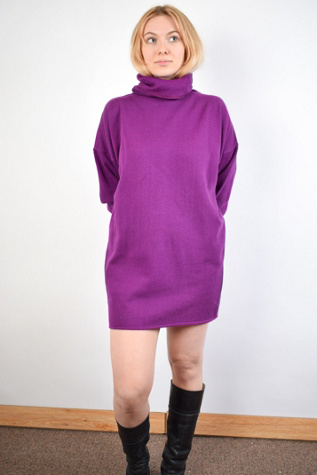 purple turtle neck dress