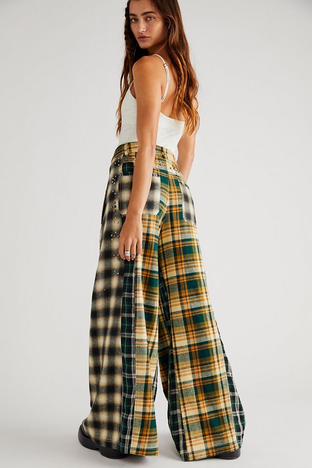 Free people hot sale checkered pants