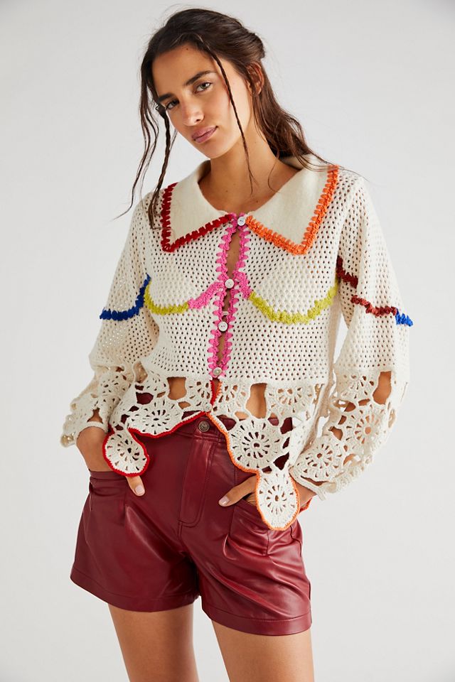 Free people crochet on sale cardigan