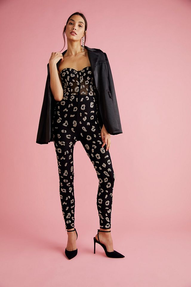 Free people leopard store jumpsuit