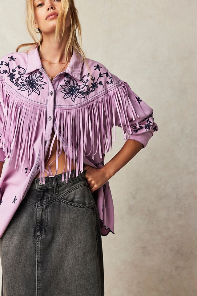 Great Plains Fringe Denim Top