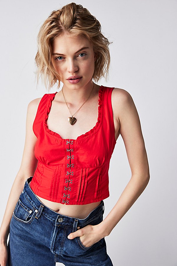 Free People Amelia Corset In Red Convertible