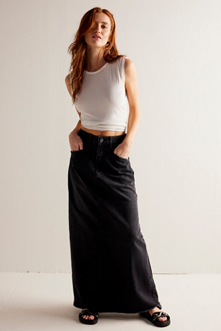 We The Free Come As You Are Denim Maxi Skirt at Free People in Black, Size: US 0