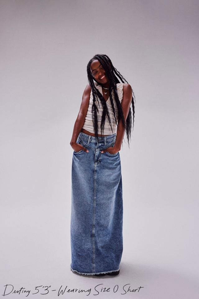 A-line jean hotsell skirt long