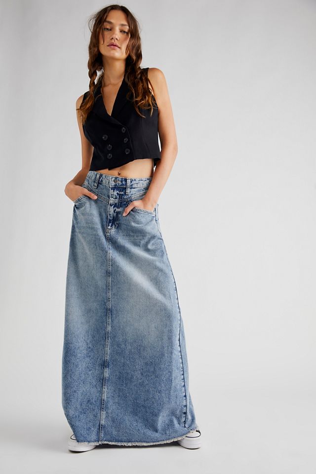 We The Free ★ Come As You Are Denim Maxi Skirt Free People We The Free Come As You Are Denim Maxi Skirt