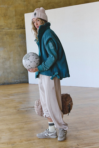 Scout It Out Fleece Waistcoat Jacket by FP Movement at Free People in Midnight Jade, Size: XL