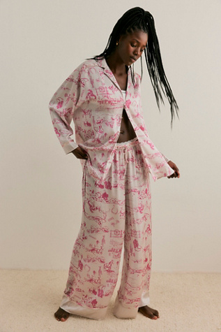 Dreamy Days Pajama Set by Intimately at Free People in White, Size: XL