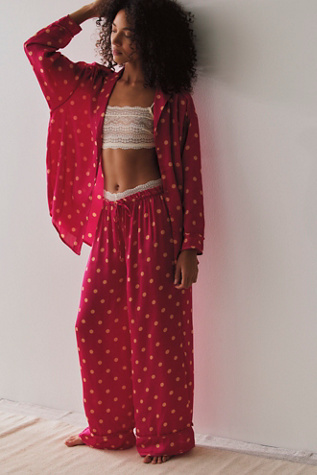 Dreamy Days Pajama Set by Intimately at Free People in Red, Size: M