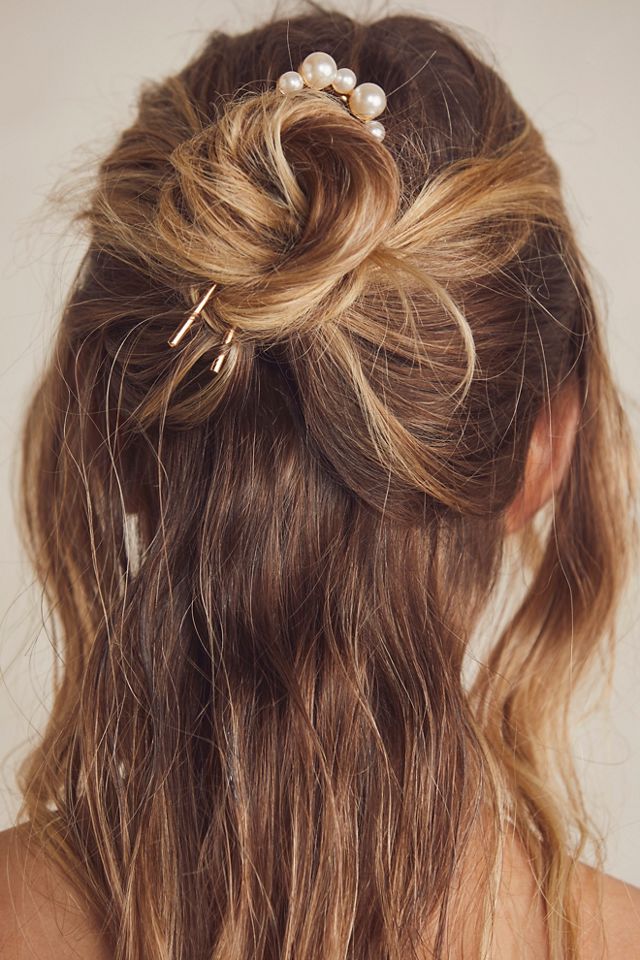 Pretty Pearl Metal Hair Pin #1